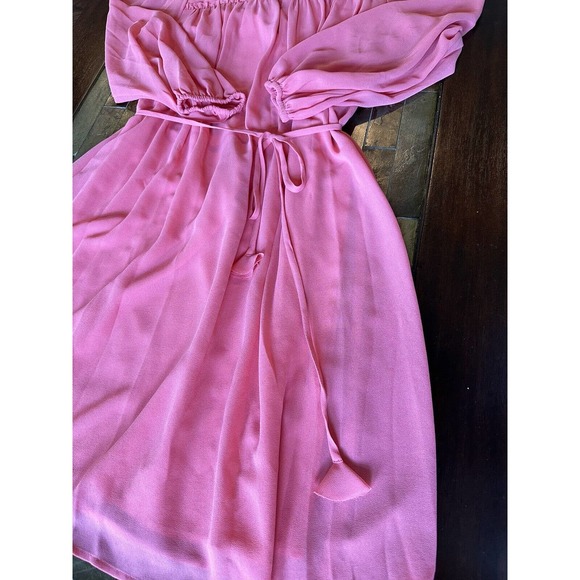 VINCE CAMUTO Keyhole Chiffon Dress Coral Sz 12 - Picture 2 of 8